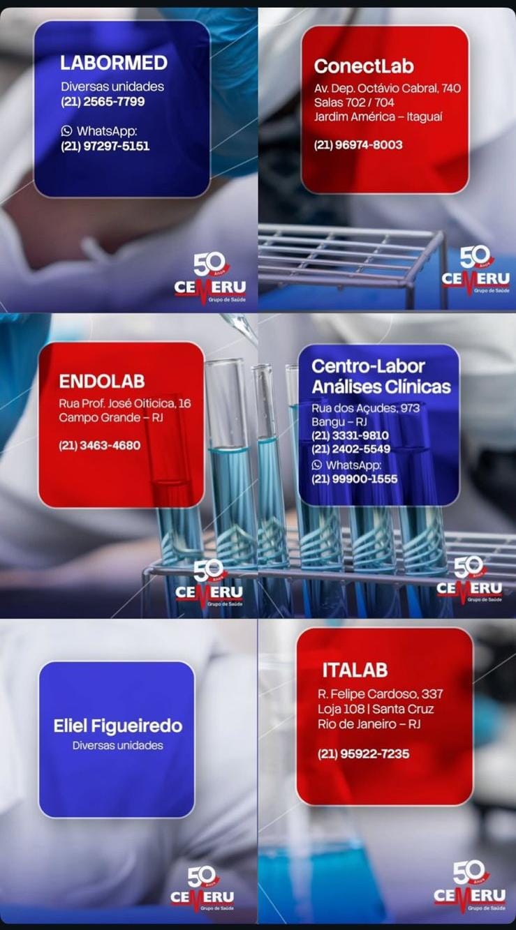 Laboratórios parceiros Cemeru
